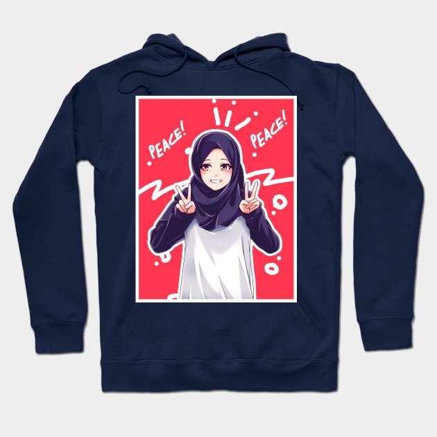 kawaii hijab girl Hoodie by Aitho Studio